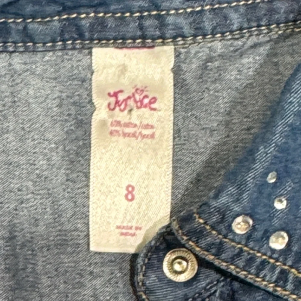 Justice Girl Blue Denim Kids Dress Size 8
